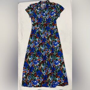 J. Crew / Women’s Vibrant Floral Midi Dress / Size M.